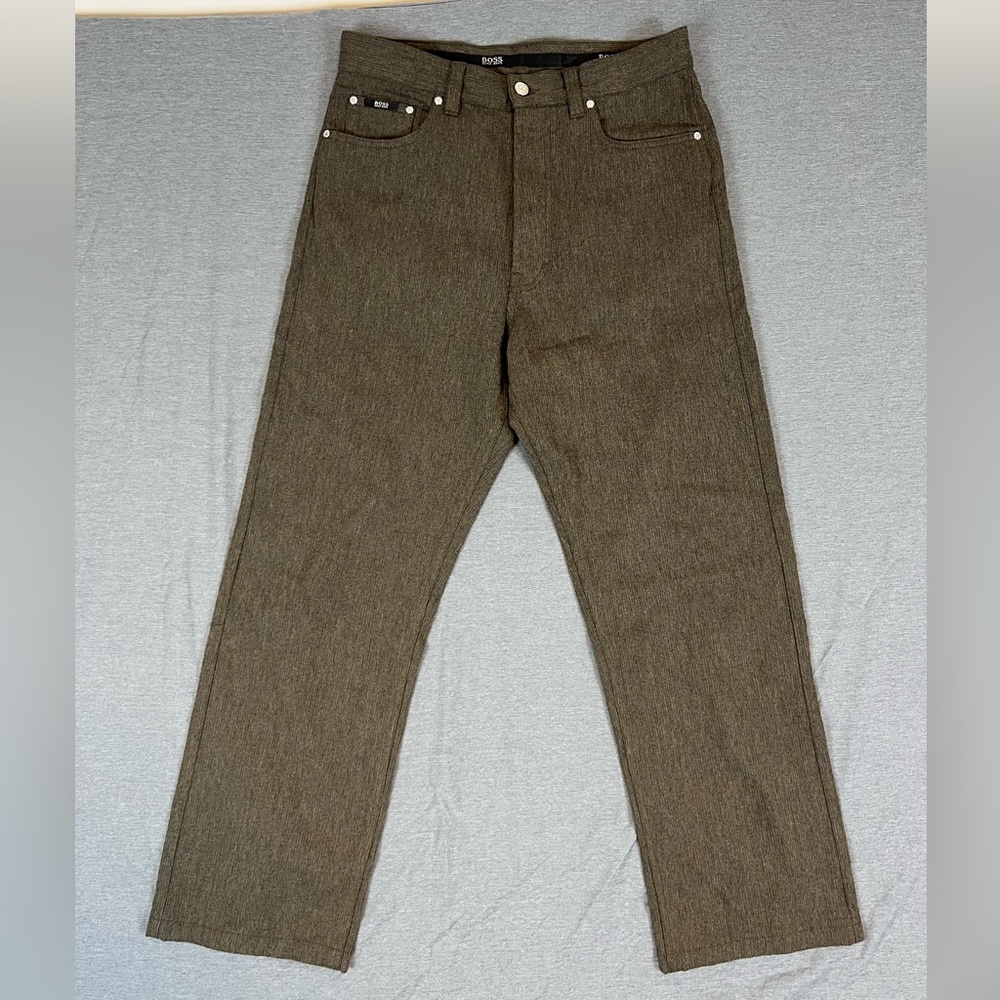 Boss Alabama Textured Brown Trousers